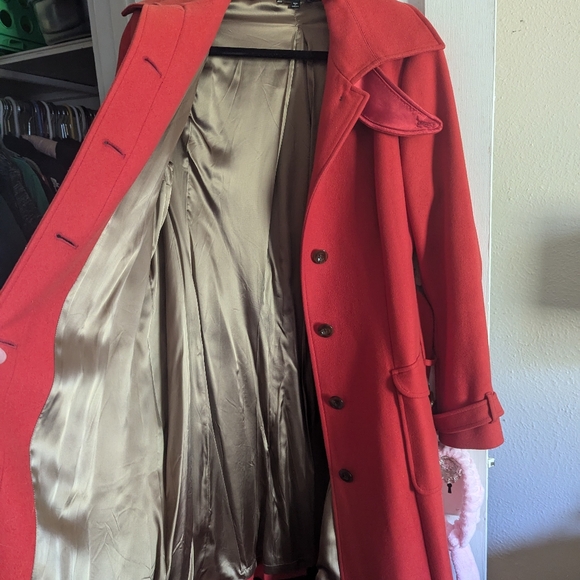 Hugo Boss red wool winter coat 12 NWOT - Picture 4 of 6